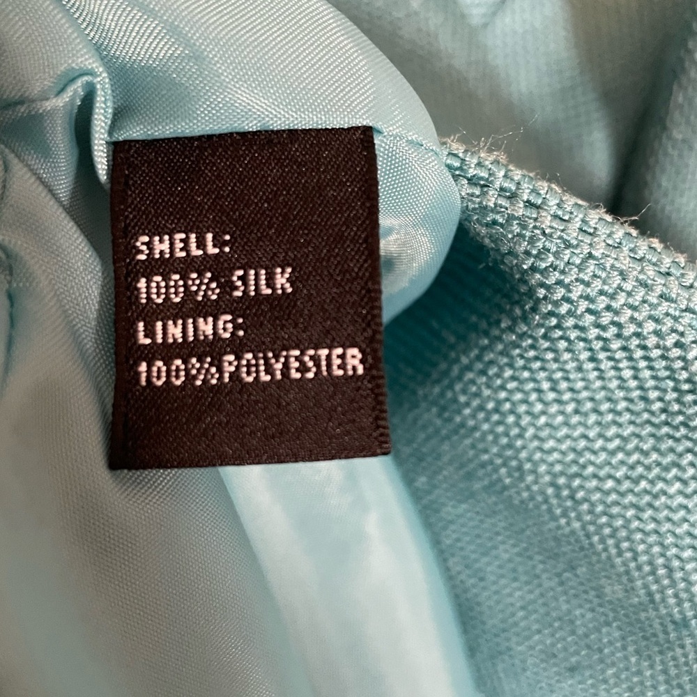 Josephine Chaus Silk Two Piece Suit Blazer Size 8. Skirt Size 10 Aqua Blue/Teal - Picture 7 of 14